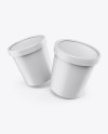 Two Matte Ice Cream Cups Mockup