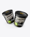 Two Matte Ice Cream Cups Mockup