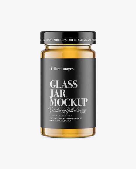 Glass Jar w/ Honey Mockup