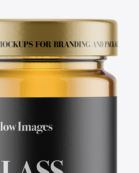 Glass Jar w/ Honey Mockup