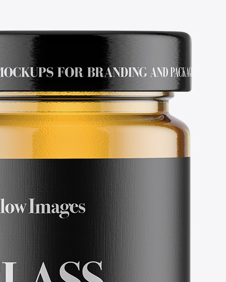 Glass Jar w/ Honey Mockup