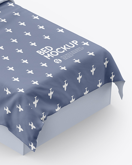 Bed with Cotton Linens Mockup