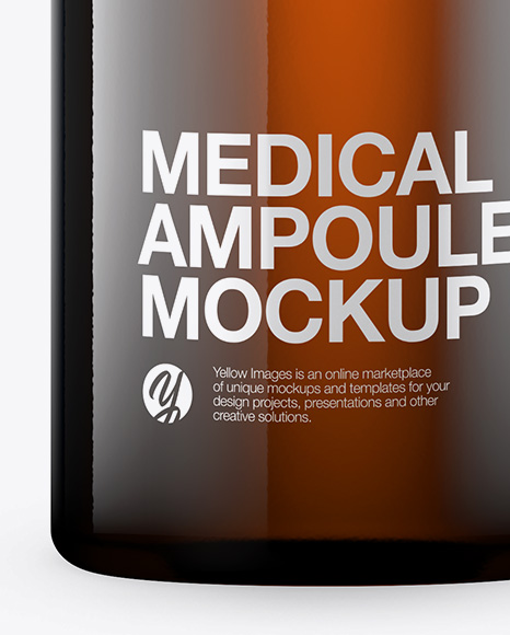 Amber Glass Medical Ampoule Mockup