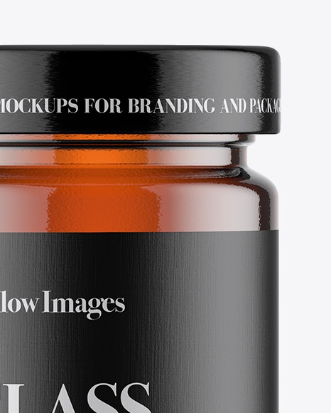 Glass Jar w/ Honey Mockup