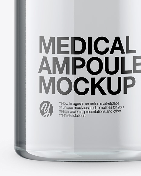 Clear Glass Medical Ampoule Mockup Clear Glass Medical Ampoule Mockup