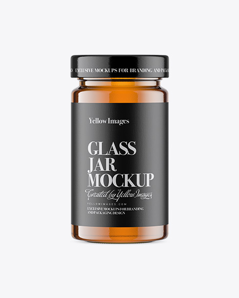 Glass Jar w/ Honey Mockup