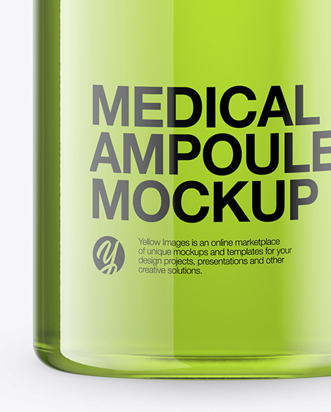 Clear Glass Medical Ampoule Mockup Clear Glass Medical Ampoule Mockup