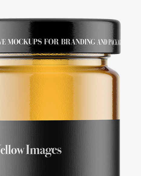 Glass Jar w/ Honey Mockup