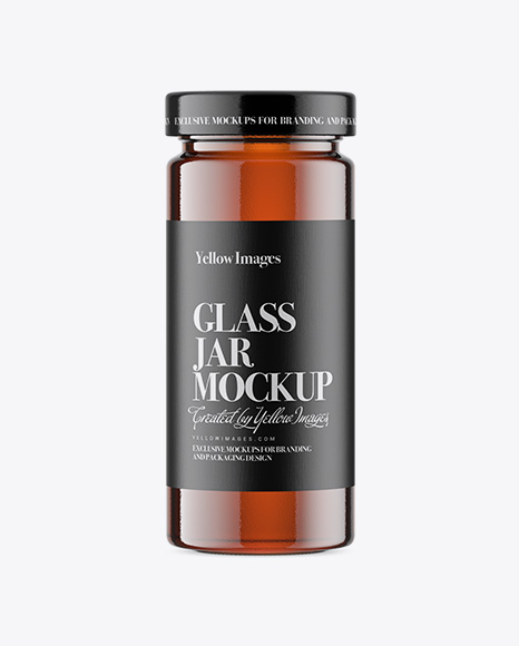 Glass Jar w/ Honey Mockup