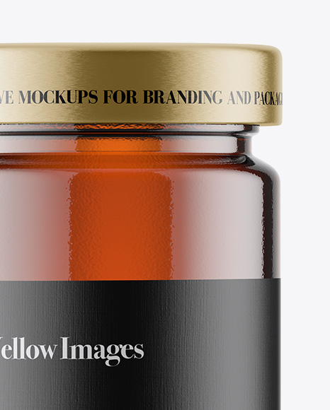 Glass Jar w/ Honey Mockup