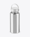 Metallic Wide-Mouth Water Bottle Mockup