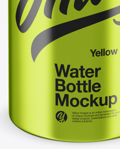 Metallic Wide-Mouth Water Bottle Mockup