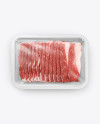 Plastic Tray With Raw Bacon Mockup