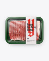 Plastic Tray With Raw Bacon Mockup