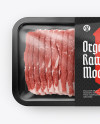 Plastic Tray With Raw Bacon Mockup