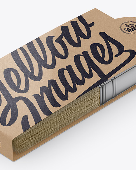 Brush With Wooden Grip & Kraft Label Mockup - Half Side View (High