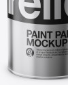 Metallic Paint Pail Mockup - Front View