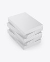 5 Matte A4 Size Paper Sheet Packs Mockup - Half Side View