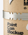 Metallic Paint Can w/ Kraft Label Mockup