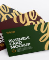 Three Textured Business Cards Mockup