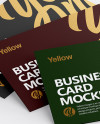 Three Textured Business Cards Mockup