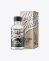 50ml Clear Glass Сosmetic Bottle W/ Kraft Box Mockup