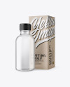 50ml Clear Glass Сosmetic Bottle W/ Kraft Box Mockup