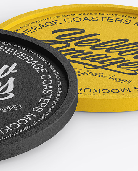 Two Textured Beverage Coasters Mockup