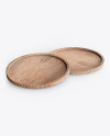 Two Wooden Beverage Coasters Mockup