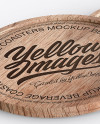 Two Wooden Beverage Coasters Mockup