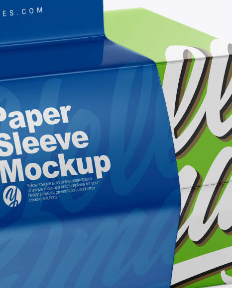 Glossy Lunch Box w/ Paper Sleeve Mockup