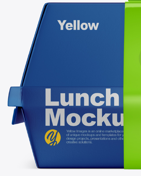 Matte Lunch Box w/ Paper Sleeve Mockup