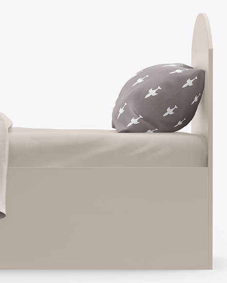 Bed with Silk Linens Mockup