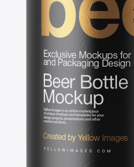 Amber Beer Bottle Mockup