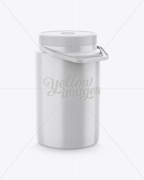 Plastic Jar With Handle Mockup - Halfside View (High Angle Shot)