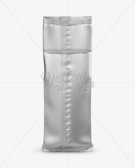 Matte Metallic Coffee Bag Mockup - Back View