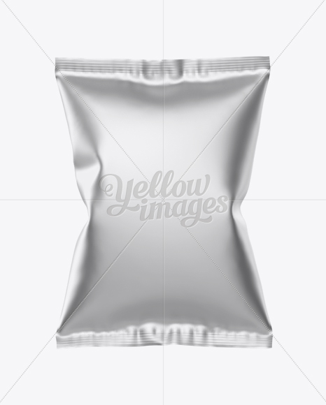 Matte Metallic Snack Package Mockup - Front View