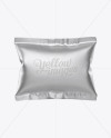 Square Metallic Snack Package Mockup - Front View