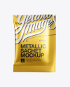 Matte Metallic Sachet Mockup - Front View Matte Metallic Sachet Mockup - Front View
