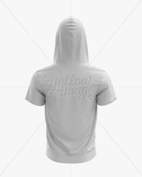 Short Sleeve Zip Hoodie Mockup - Back View