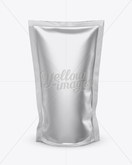 Matte Metallic Stand Up Pouch Mockup - Front View