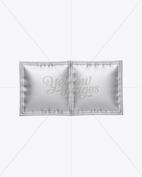 Double Matte Metallic Sachet Mockup - Front View