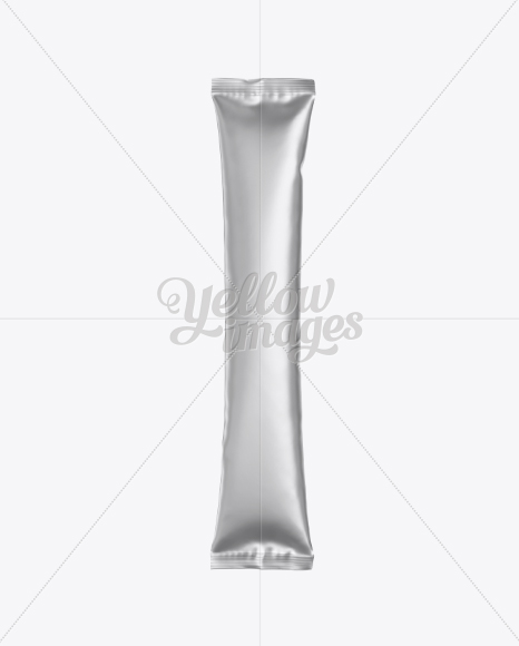 Matte Metallic Stick Sachet Mockup - Front View