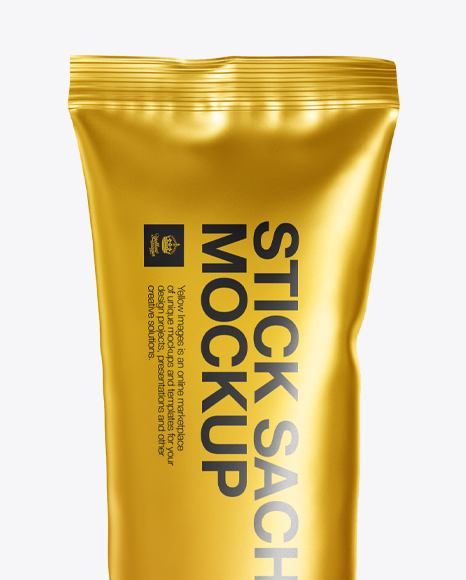 Matte Metallic Stick Sachet Mockup - Front View