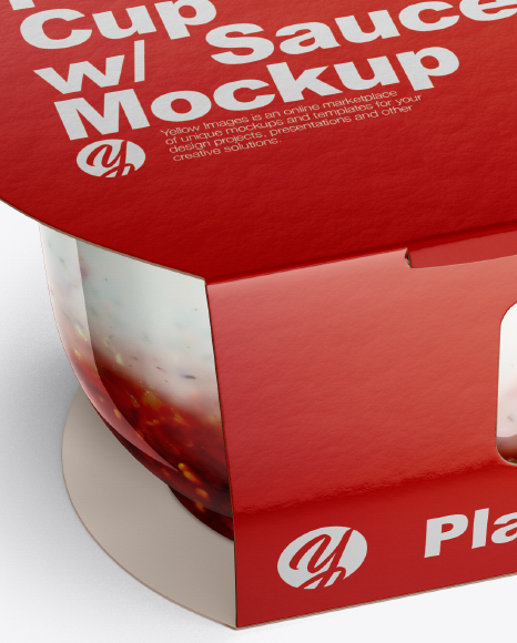 Two Plastic Cups w/ Sauce Mockup