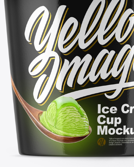 Two Glossy Ice Cream Cups Mockup