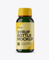 Green Glass Syrup Bottle Mockup