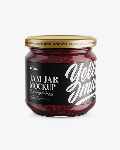 Clear Glass Jar w/ Jam Mockup Clear Glass Jar w/ Jam Mockup