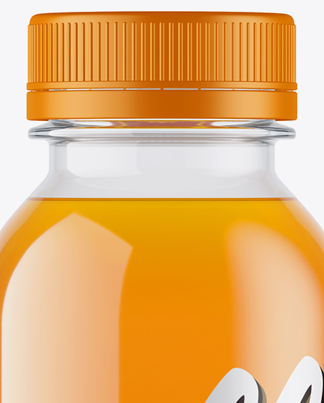 Clear PET Carrot Juice Bottle Mockup