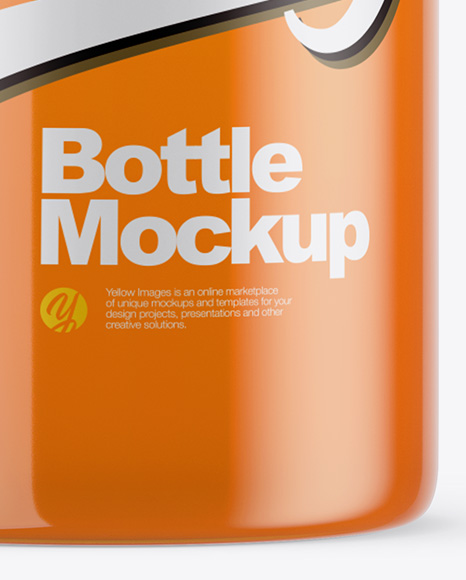 Clear PET Carrot Juice Bottle Mockup